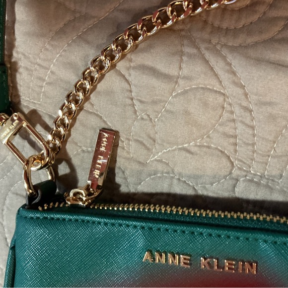 Anne Klein Teal Mini Crossbody with Gold Chain - Picture 11 of 11
